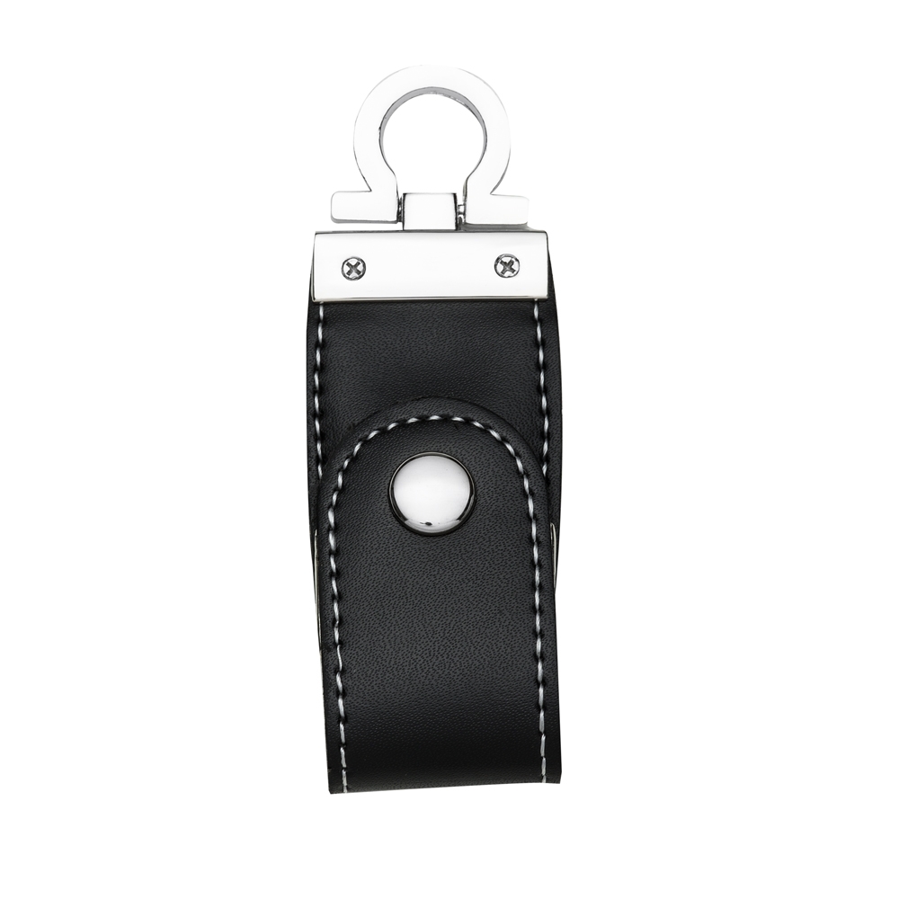 n Drive 4GB em Couro Sintético Personalizado com Chaveiro