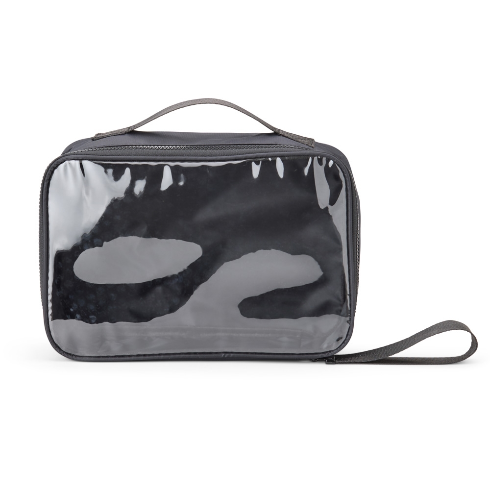 Nécessaire em Nylon com Visor Transparente e Alça Superior Personalizada