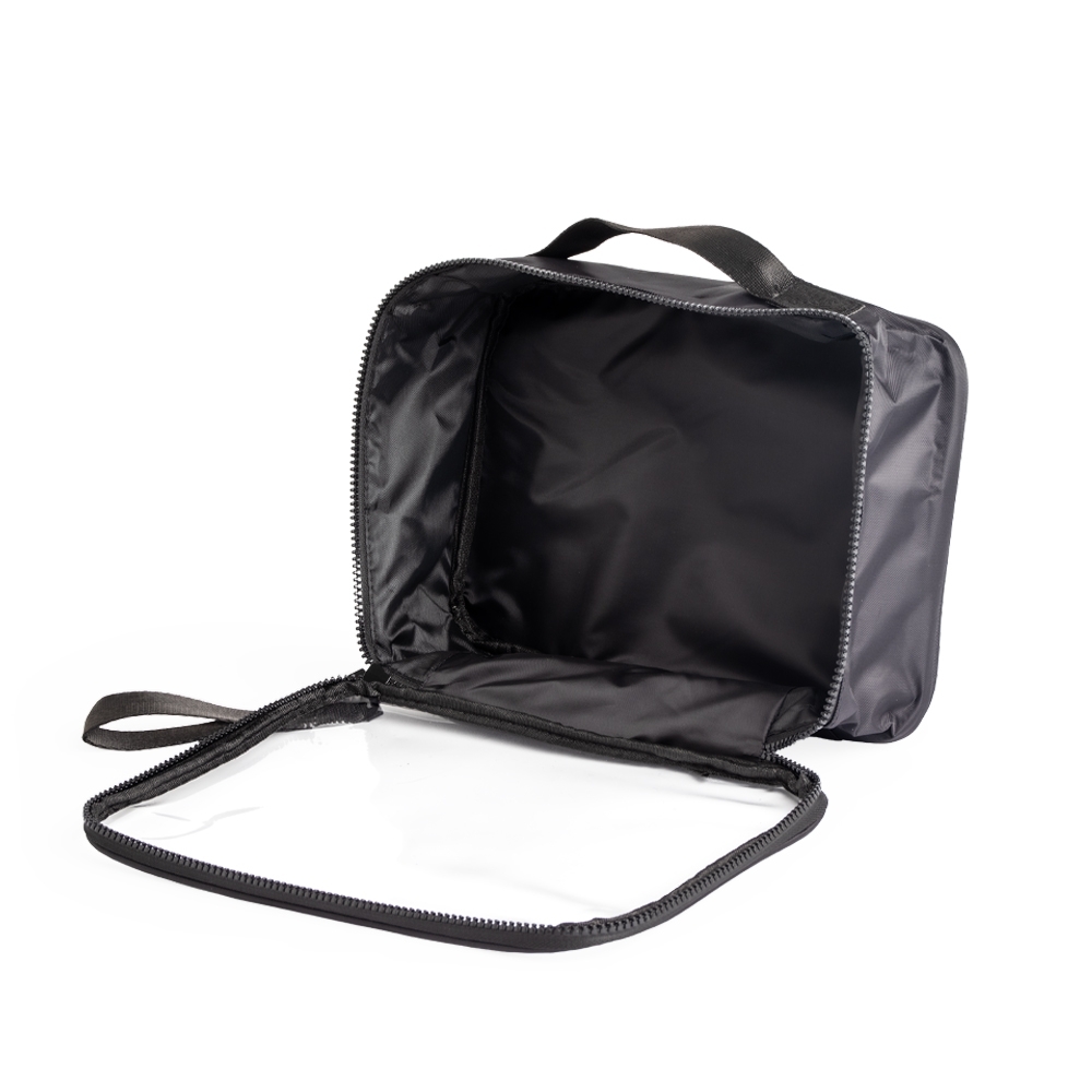 Nécessaire em Nylon com Visor Transparente e Alça Superior Personalizada
