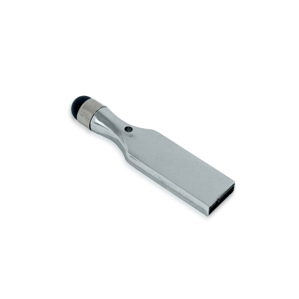 Pen Drive Metal Brilhante 4GB Personalizado com Ponteira Touch 5,5 x 1,2 cm