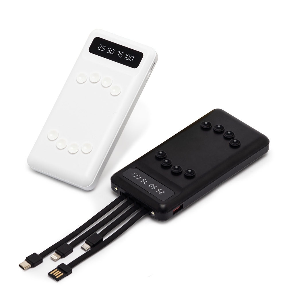 Carregador Power Bank Personalizado 10.000mAh com Lanternas, Display e Ventosas