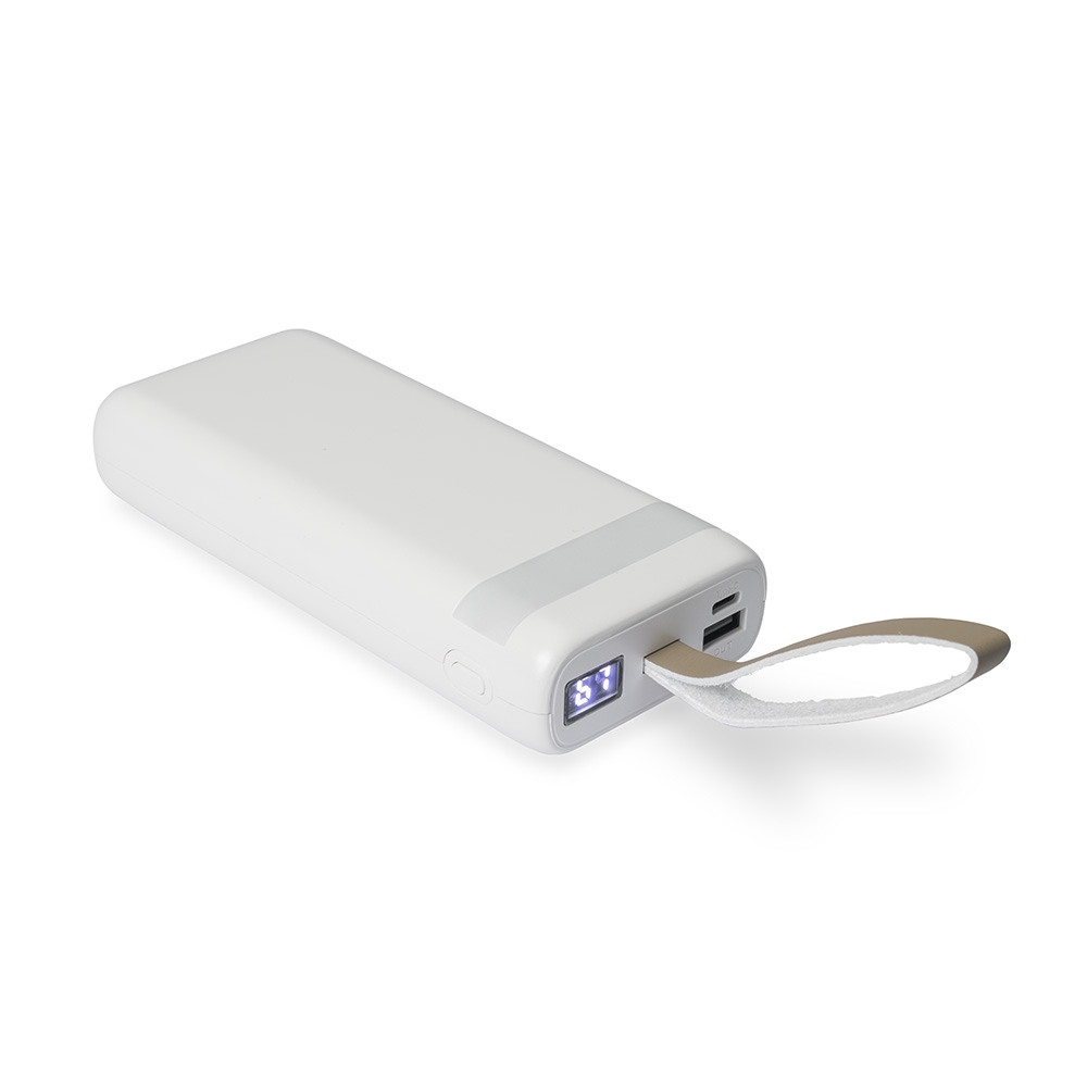 Power Bank Personalizado 20.000mAh com Display LED, Lanterna e Cabos Integrados