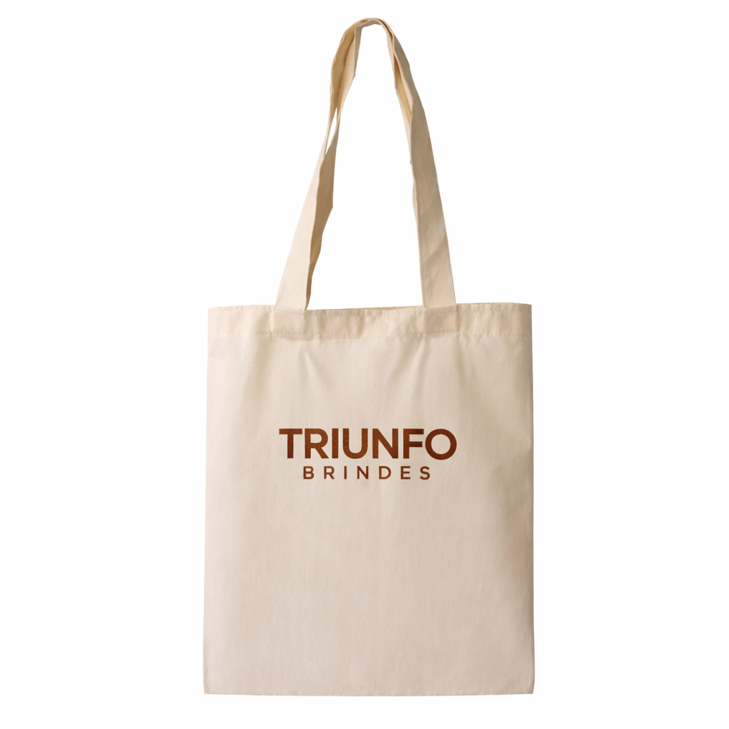 Sacola de Algodão com Alças de Costura Invertida Personalizada