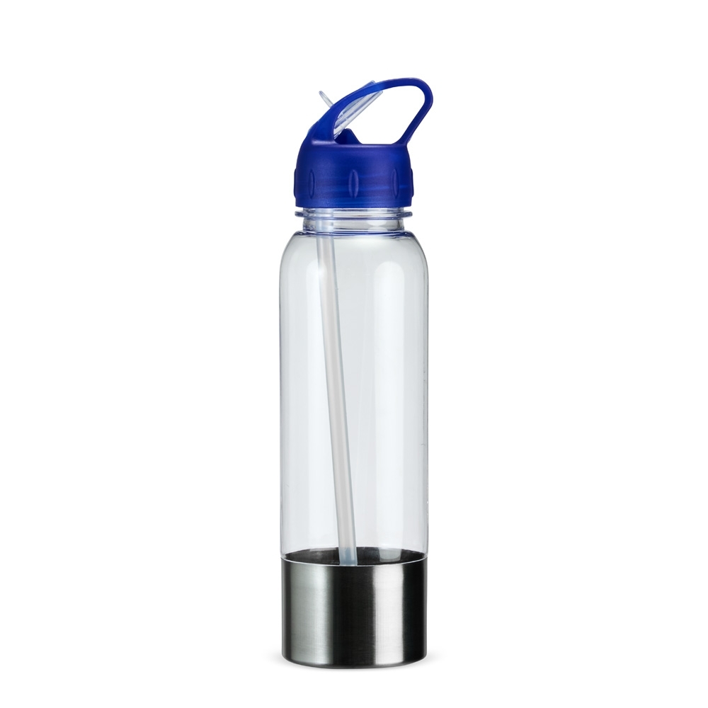 Squeeze Plástico 700ml Personalizado com Base Metálica e Canudo
